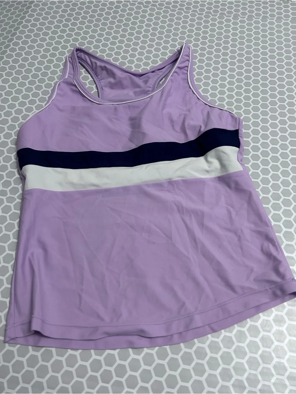 Girls Lavender & Navy Two-Piece Set - Tank Top & Shorts. Size 8/10